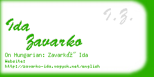 ida zavarko business card